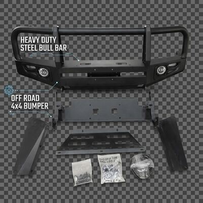 Off Road 4x4 Auto Parts Accessoiri auto in acciaio nero Bar di copertura anteriore per Toyota Hiace