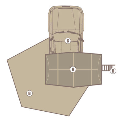 La tenda di campeggio superiore dell'automobile ritrattabile da 270 gradi Sunproof impermeabilizza