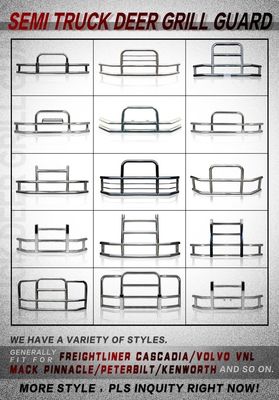 Paraurti per camion semi-rimorchio in stile classico Dongsui Factory, protezioni per cervi per Freightliner Cascadia, Volvo, International Prostar, Kenworth, Peterbilt, Mack Pinnacle